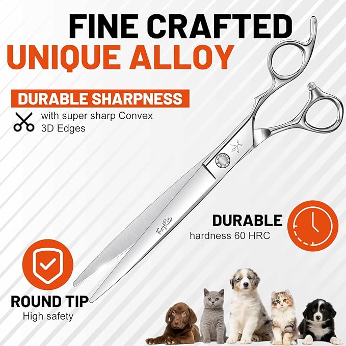 High-end Professional Dog Grooming Scissors Pet Grooming Shears 8 Inches Extremely Very Sharp Made Of Stainless Steel Alloy By Hand For Dog Cat Groomer