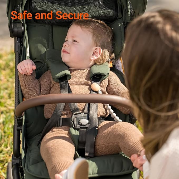 MAMAZING Lightweight Baby Travel Stroller with Carbon Fiber Frame, Compact & Airplane-Friendly, One-Handed Folding Design, 11.6 lbs, Perfect for Toddlers, Organizer & Cushion Included, Green