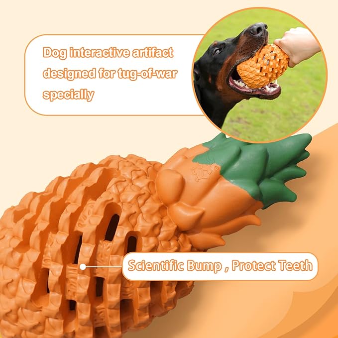 PETOPIA Small Dog Toys - Pineapple Tough, Indestructible Toys for Aggressive Chewers