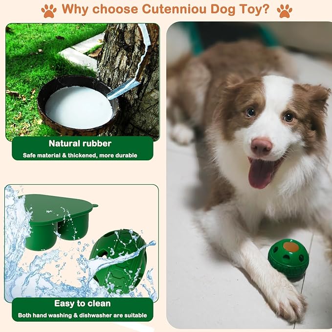CUTENNIOU 2 in 1 Interactive Dog Toy and Silicone Tray with Lid, Dog Enrichment Toys for Large Dogs 25-75 lbs, Freezable Dogs Chew Toy to Keep Them Busy, Frozen Treat Dispensing for Slow Food Training