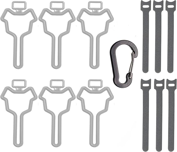 Dog Poop Bag Carrier, Hand Free Waste Bag Holder (6 pack, Grey)