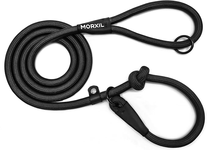 Slip Leash for Dogs, Heavy Duty No Pull Dog Training Leash, 6FT Strong Nylon Rope Slip Leads Control Leashes for Large Medium Dogs (Black)