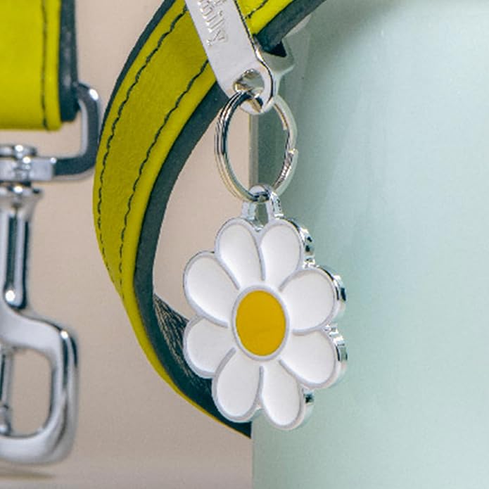 My Family Personalized Pet ID Tag Made in Italy, Daisy Flower,Charms Collection