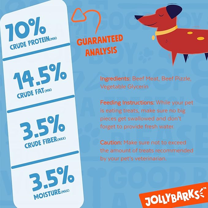 Jolly Barks 6 Inch Bully Sticks for Large Dogs (4 Pack) All Natural, Single Ingredient Bully Sticks for Medium Dogs, Aggressive Chewers