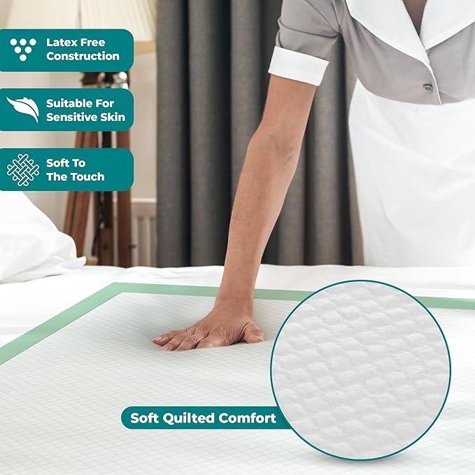 Teal Elite Chucks Pads Disposable Adult 35x 36, 50 Count - Extra Large Bed Pads Disposable Adult, Super Absorbent Incontinence Bed Pads, Puppy Pads, Pee Pads for Adults, Great for Babies & Pets