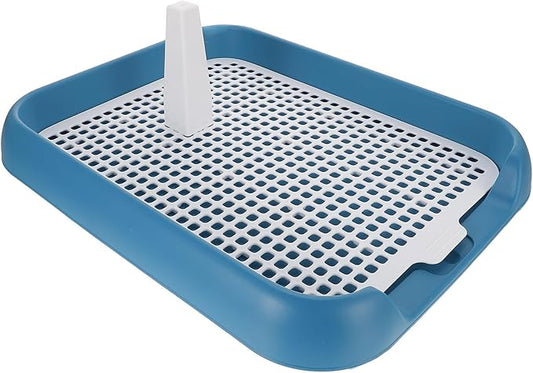 Anti- Mesh Dog Toilet Tray for Puppies Portable Indoor Pet Potty with Leak-Resistant Raised Edges Plastic Puppy Training Potty for Small to Dogs