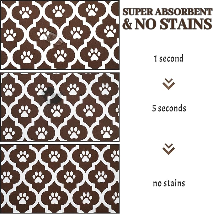 Dog Food Mat 12X20 Inch Pet Feeding Absorbent Mats for Floor Cat Water Bowl Placemats Non-Slip Washable Dog Mat for Food and Water