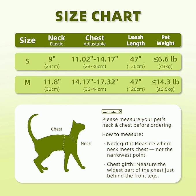 Cat Harness and Leash Set for Comfortable Outdoor Walking, Escape Proof, Adjustable Soft Kitten Vest Harness with Reflective Strip for Cats, Small Dogs (Black, S)