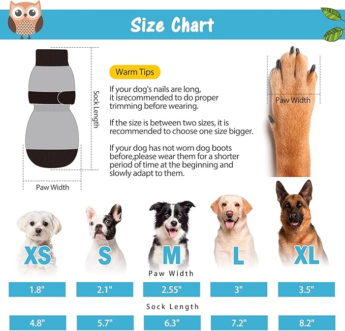 SCENEREAL 6Pcs Anti Slip Dog Socks to Prevent Licking Paws for Hot/Cold Pavement, Dog Grippy Socks for Hardwood Floors, Dog Shoes for Boots & Paw Protectors for Puppy Small Medium Large Senior Dogs