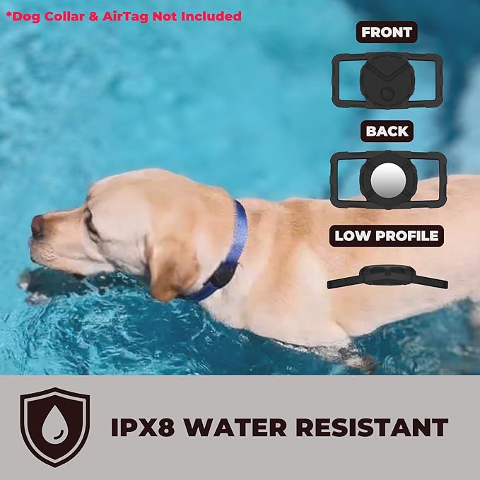 Ultra Thick Dog Collar Holder for | Military-Grade Air Tag Case Fits Collar from 0.8" to 2" | Apple Air Tag Holders for Large Dogs and Cats