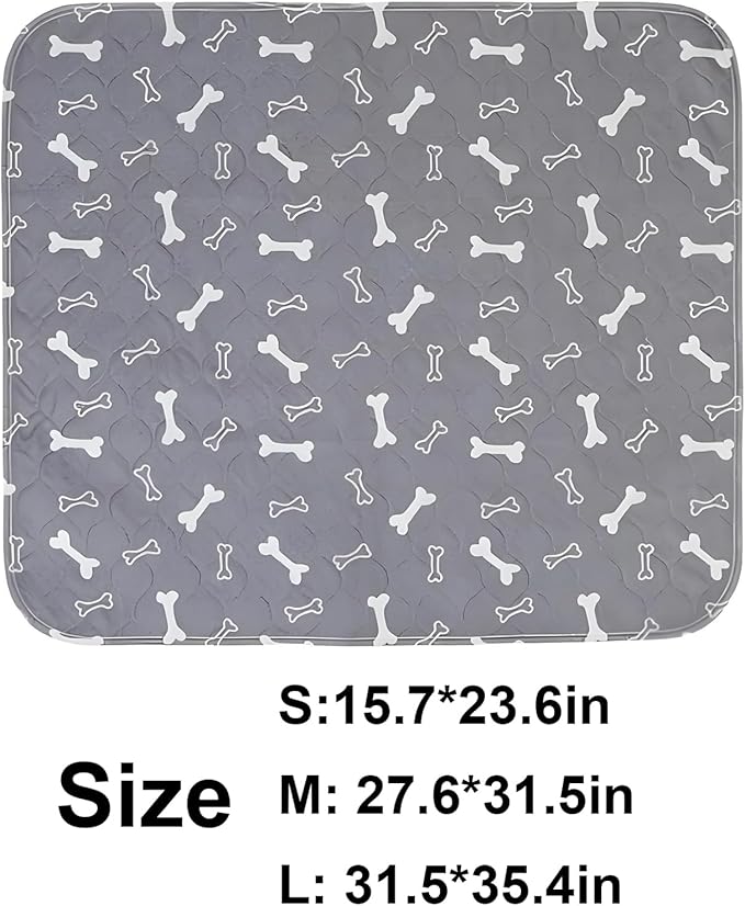 Puppy Pads with Pheromones Stickers, Reusable Pee Pads for Dogs, Durable 4-Layer Leak-Proof Training Mats with Non-Slip Bottom, Ideal for Indoor Training & Travel (Gray, L: 31.5" × 35.4")