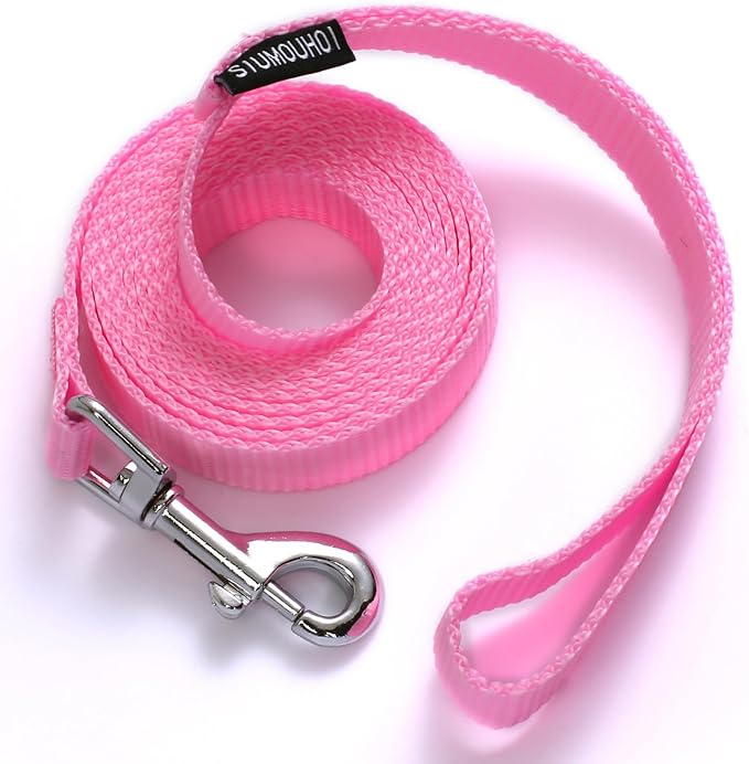 Siumouhoi 6 FT Puppy Leashes, Strong Traditional Style Leash with Easy to Use Collar Hook,Dog Lead Great for Small and Medium and Large Dog (Pink, 5/8 in x 6 ft)