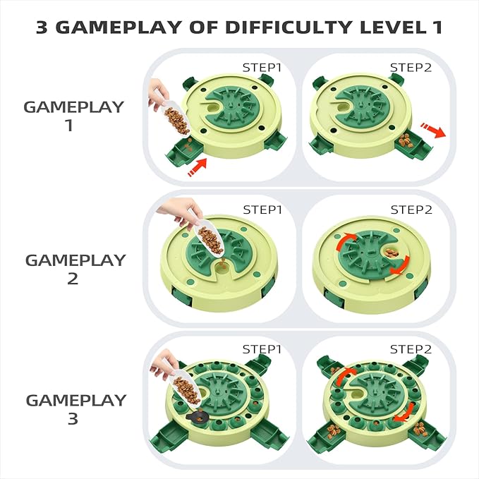 KADTC U.S. Brand & Design - 3 Levels of Challenge - 4 Ways to Play - Advanced Dog Puzzle Toy for Small/Medium/Large Smart Dogs Mental Stimulation Brain Toys Puppy Treat Puzzles Christmas New Year Gift