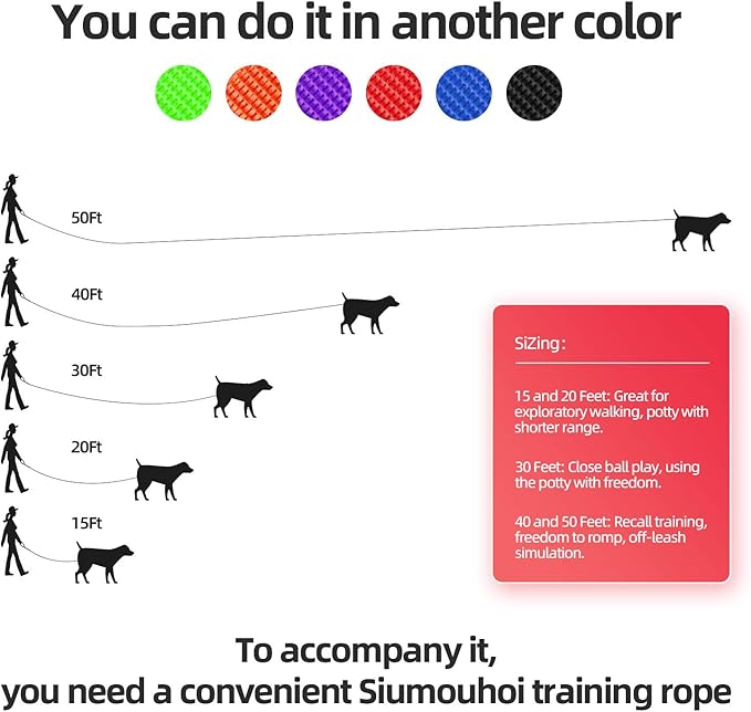 Siumouhoi Siumouhoi Dog/Puppy Obedience Recall Training Agility Lead - 15ft 20ft 30ft 40ft 50ft Training Leash - Great for Play, Camping, or Backyard - Orange 20ft (20Feet, Orange)