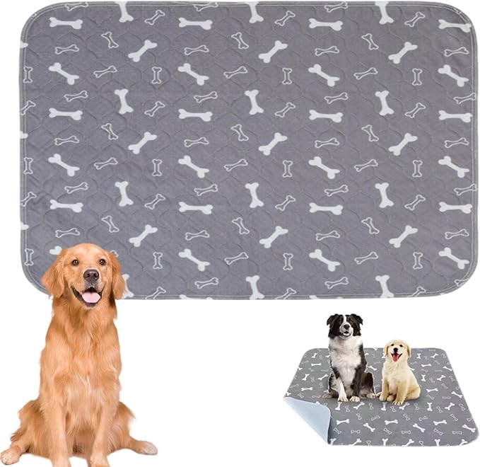 Dog Pads - Dog Pee Pad, Puppy Pads, Washable & Reusable (Gray,XL 32x35 inches)