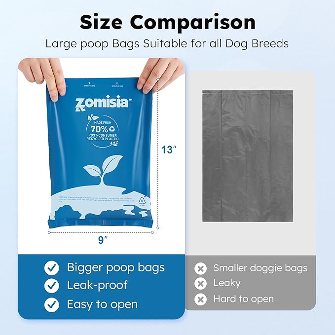 Dog Poop Bags Rolls - Color Changes for Low-Bag Alert, Black-Lined Lavender Dog Waste Bags 18 Rolls, Extra Thick 100% Leakproof, 70% Recycled GRS Certified, 270 Count