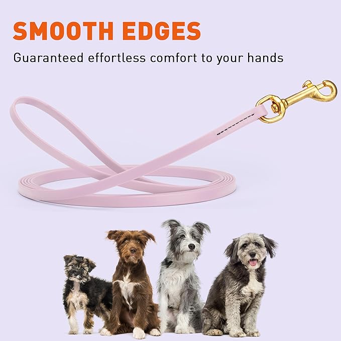 Viper K9 Biothane Working Dog Leash Waterproof Lead for Tracking Training Schutzhund Dog Sport & Search - Odor-Proof Long Line with Solid Brass Snap for Puppy Medium Large 3/8" x 33ft Pastel Purple