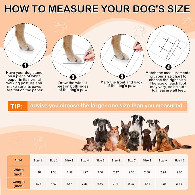 Dog Shoes for Hot Pavement,Non-Slip Waterproof Breathable Easy to Clean Put On and Take Off Dog Boots,Paw Protector for Hot Summer Roads Winter Snow (Beige, Size 7:(2.95"x2.36") (L*W))