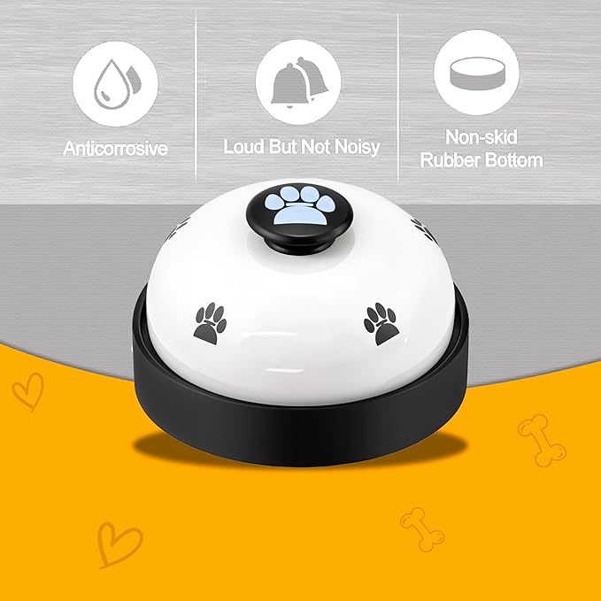 Pet Training Bell for Dogs & Cats – Potty Training Bell for Housebreaking, Obedience & Communication – Easy to Press, Durable & Loud – Indoor Puppy Training Tool (White)
