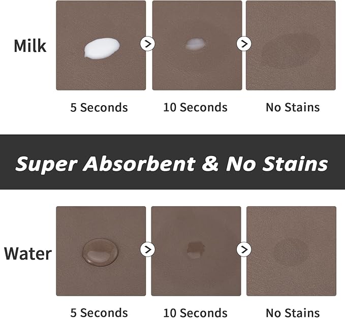 Dog Food Mat - Absorbent Cat Mat for Food and Water, No Stains Pet Feeding Bowl Mat, Easy to Clean Pet Placemats, Quick Dry Dog Water Dispenser Mat for Messy Drinkers | Brown 24"x36"