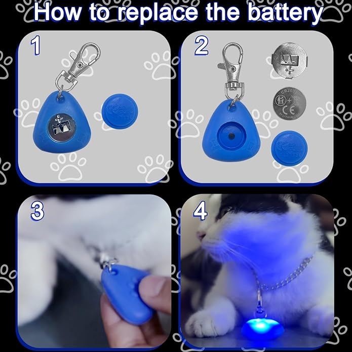 QUELIEN LED Dog Safety Pendant – Night Visibility, Durable, Long Battery Life, Easy Clip-on for All Dogs, Blue