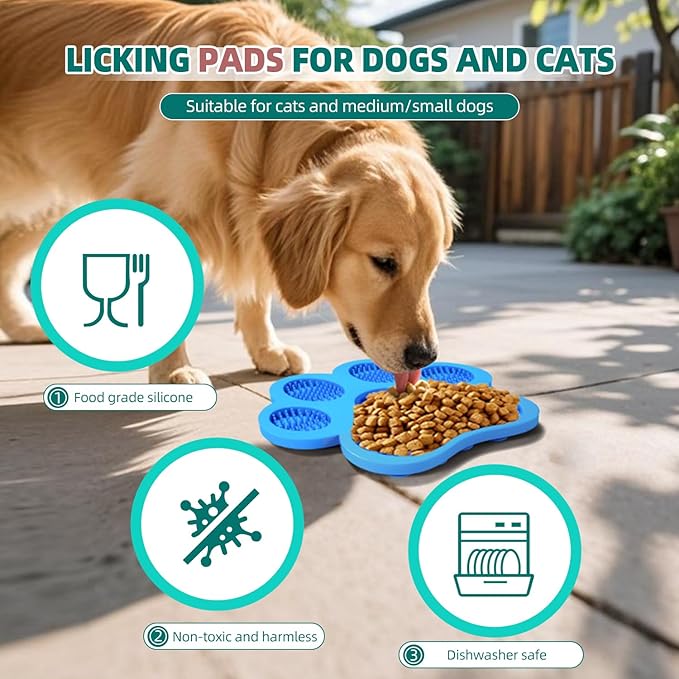 Lick Pad for Dogs Non-Slip Strong Suction Cup Fixed Soothing Toys Pet Grooming Bath Soothing Toys Anti-Anxiety Distraction Reusable Reusable Treats Can be Applied Pet Stress Relief Toys Easy to Clean