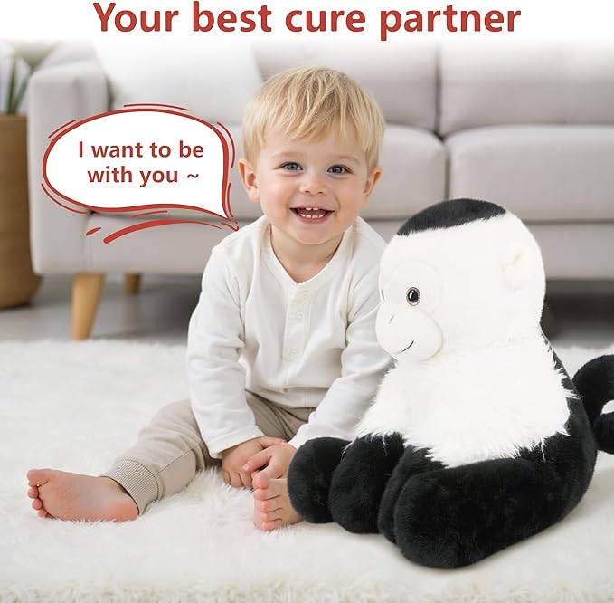 Niuniu Daddy 14" | 3.5 Pound Monkey Weighted Stuffed Animal for Kids Adults, Heavy Capuchin Monkey Pillowfort Plush Toys, Weighted Beads for Stuffed Animals Body Pillow for Birthday Holiday Christmas