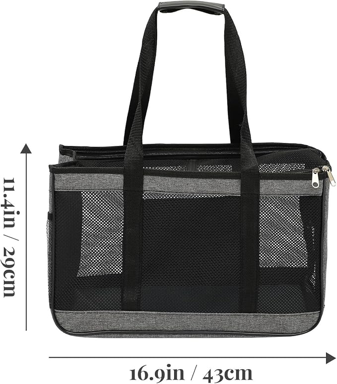 Outdoor Cat Carrier Bag Breathable Mesh Pet Travel Carrier Handheld Pouch for Comfortable Safe Outdoor Use Gray