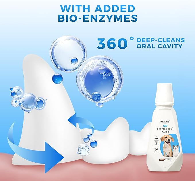 Pet Dental Fresh Water for Dogs and Cats, 10.14 fl oz, Gentle Formula