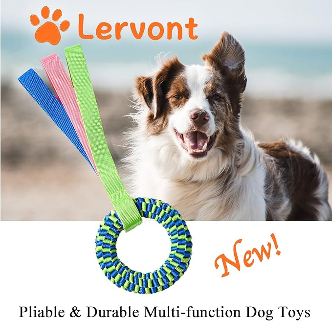 Lervont Dog Toys for Aggressive Chewers, Tug of War Dog Toy, Dog Teeth Cleaning Toy, Dog Rope Toys for Medium and Large Dogs