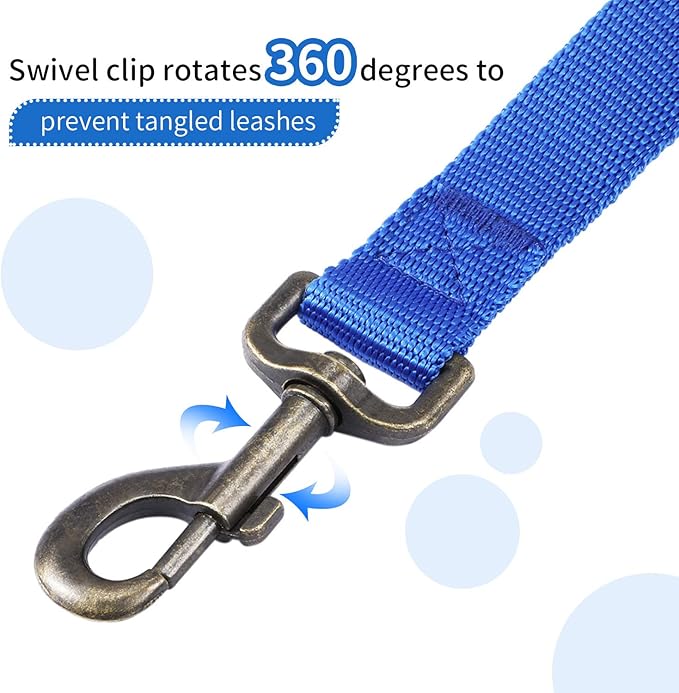 HIKISS Long Dog Leash Obedience Recall Training Agility Lead with Thickening Material for Large Dog - 15ft 20ft 30ft 50ft 100ft Training Leash(Blue 20ft)
