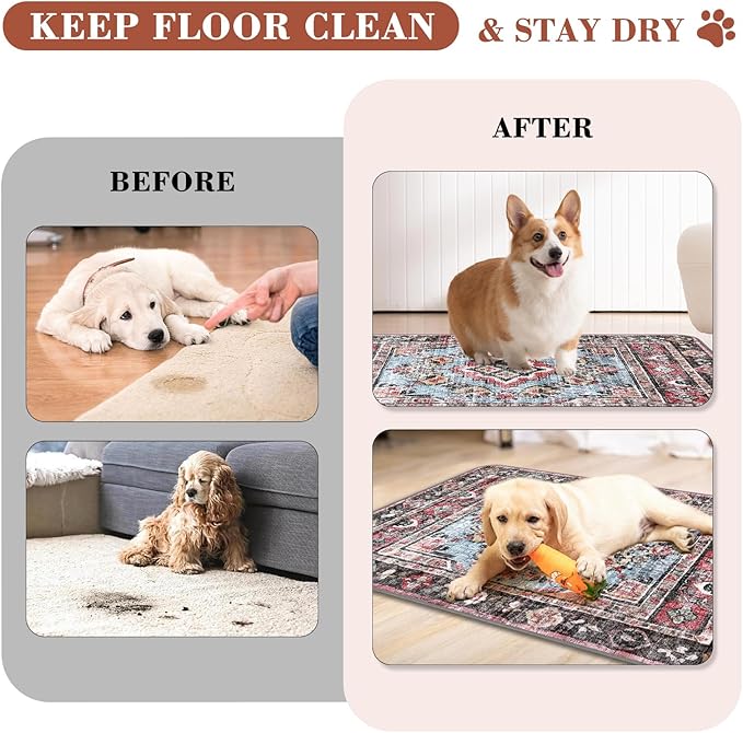 Washable Pee Pads for Dogs, 2 Pack Reusable Puppy Pads Absorbent Training Pads for Dogs Waterproof Dog Mat Non-Slip Whelping Pet Mat