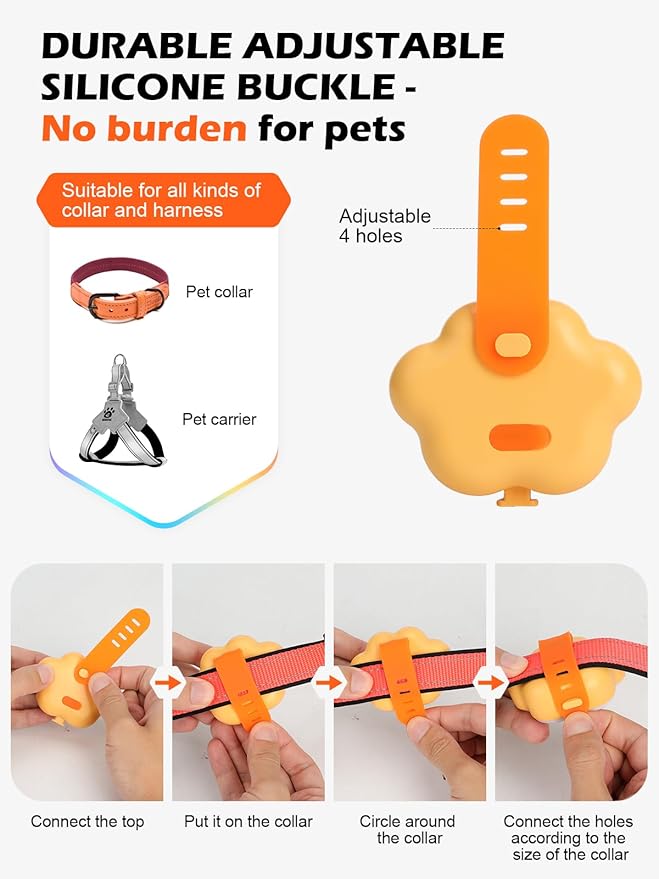 Lekebobor Light Up Dog Collar, 6 Modes Dog Lights for Night Walking, Rechargeable LED Pet Collar Light for Nighttime Clip on, IPX5 Waterproof Pet Walking Camping Accessories