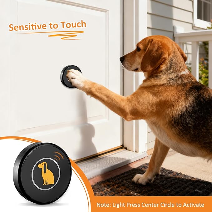 Ownpets Smart Dog Door Bell, Wireless Doorbell for Potty Training to Go Outside,1000Feet Range, Waterproof Touch Button, 55 Melodies