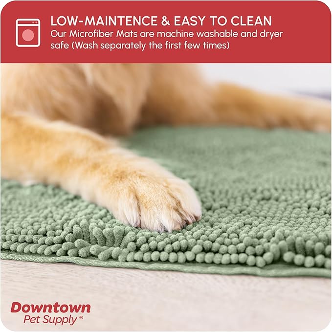 My Doggy Place Dog Mud Mat, 60" x 36" Sage – Thick Microfiber Entry Rug for Snow, Mud & Salt – Absorbent, Quick-Dry, Washer-Safe & Non-Slip, X-Large