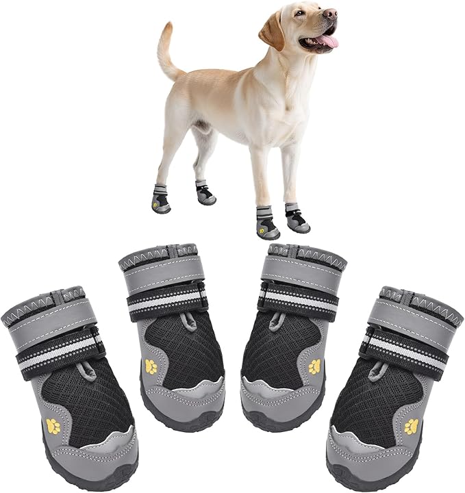 Hipaw Dog Shoes,Breathable Dog Boots for Hot Pavement,Non-Slip Paw Protector for Winter Snow,Lightweight Dog Booties for Small Medium Large Dogs,Outdoor Walking,Hiking,Indoor Hardwood Floor