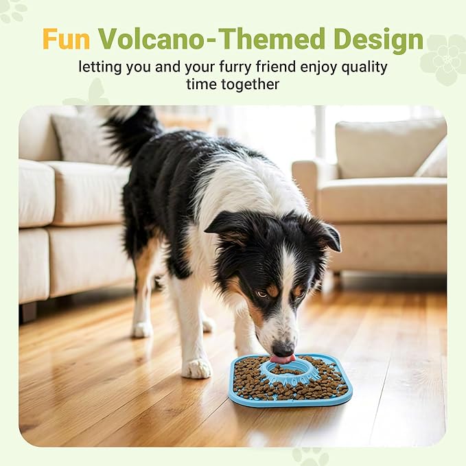Silicone Volcano Lick Mat for Dogs with Suction - Dog Cat Lict Mat to Keep Them Busy - Puppy Lick Mat for Anxiety Relief (Green and Dusk)