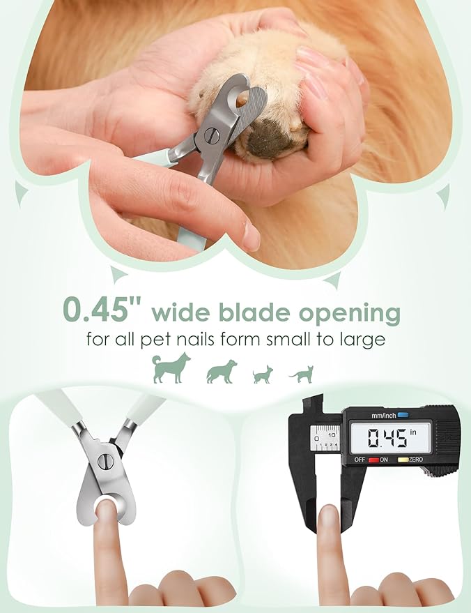 Heavy Duty Dog Nail Clippers -【Cuts Thick Nails Like Butter】【Upgraded Large Opening】 Professional Toenail Trimmer Razor Sharp Blade for Medium to Giant Breed (Green)