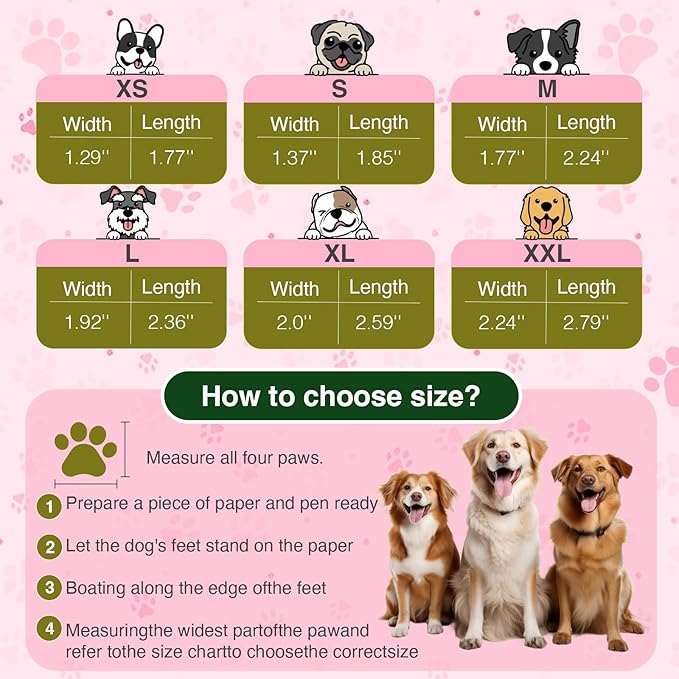 Dog Shoes for Hot Pavement and Snow – Waterproof, Non-Slip, Breathable Booties with Adjustable Straps for Hot Summer Roads & Winter Snow (Pink, L)