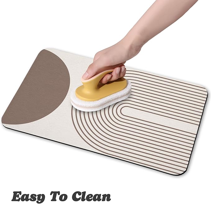 Dog Food Mats for Floors Waterproof, Cat Water Bowl Mats Pet Feeding Absorbent Mat Placemats for Food and Water Brown Bohemia 17 * 30 inch