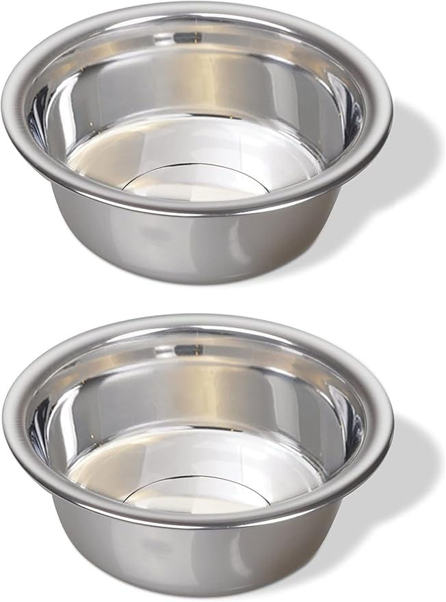 Greendale - 2 Pack - 6.75 Cup Capacity - Stainless Steel Metal Dog Bowls - Perfect for Dog Food and Water. Wrong Size? Click to Look at Our Size Options.