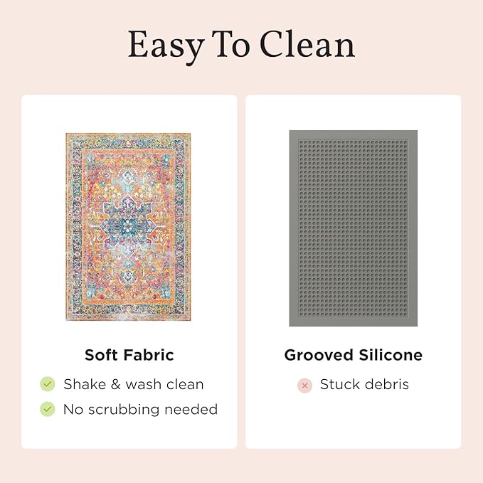 Lovewag Cat Litter Mat 2 Pack - Large 36x48 Machine Washable Easy Clean Non-Slip Waterproof Trapping Mats for Cats - Bohemian Jewel