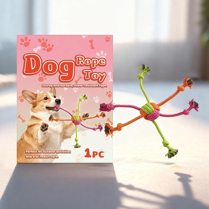 Dog Rope Toy - Chew-Resistant Tough Interactive Pet Supplies, Dog Pull Toy for Teeth Cleaning, Indoor and Outdoor Play, Boredom Relief, Durable Chew Rope for Small, Medium, and Large Dogs