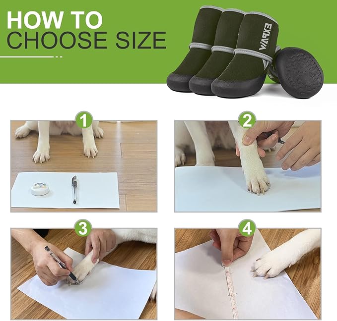 EXPAWLORER Waterproof Dog Shoes for Small Medium Large Dogs, Dog Shoes for Cold Winter, Hiking Walking, Reflective Dog Booties for Outdoor Snow Rain Days, Anti-Slip Dog Boots & Paw Protectors