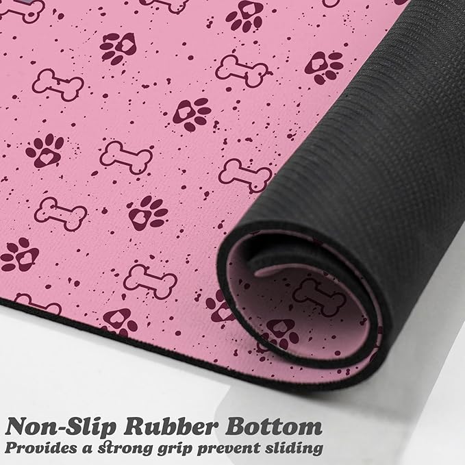 Dog Food Mats,Cat Absorbent Water Bowl Feeding Mats Pet Placemats for Food and Water Spot 12 * 20 inch