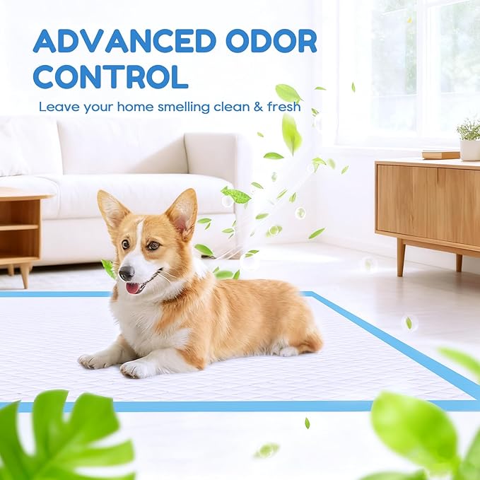 Extra Large Puppy Dog Pee Pads 28" x 34"-60 Count, Super Absorbent Disposable Dog Training Pads, Quick Drying, Leak-Proof, Ultra Thick Potty Pads for Dogs, Puppies, Doggie, Cats, Rabbits
