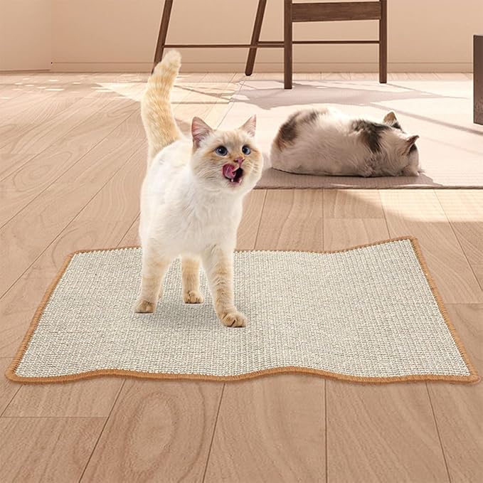 Natural Sisal Cat Scratching Mat Horizontal Floor Pad Kitten Scratcher Protects Furniture for Indoor Cats Carpet Rug