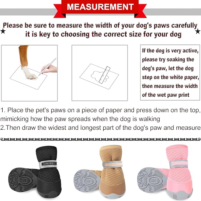 QUMY 4PCS Dog Shoes for Small Dogs, Hot Pavement Summer Puppy Dog Boots & Paw Protectors with Soft Anti-Slip Rubber Sole, Mesh Breathable Dog Booties for Hardfloors, Walking Running