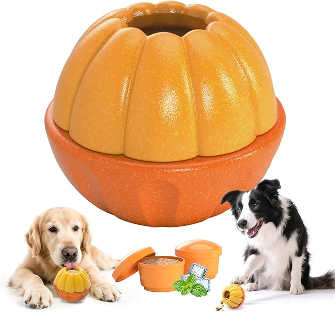 Dog Frozen Treat Toy to Keep Them Busy, Treat Dispensing Toy, Dog Chew Toys for Aggressive Chewers, Slow Feeding Interactive Toys for Small Medium Dogs, Easy to Clean
