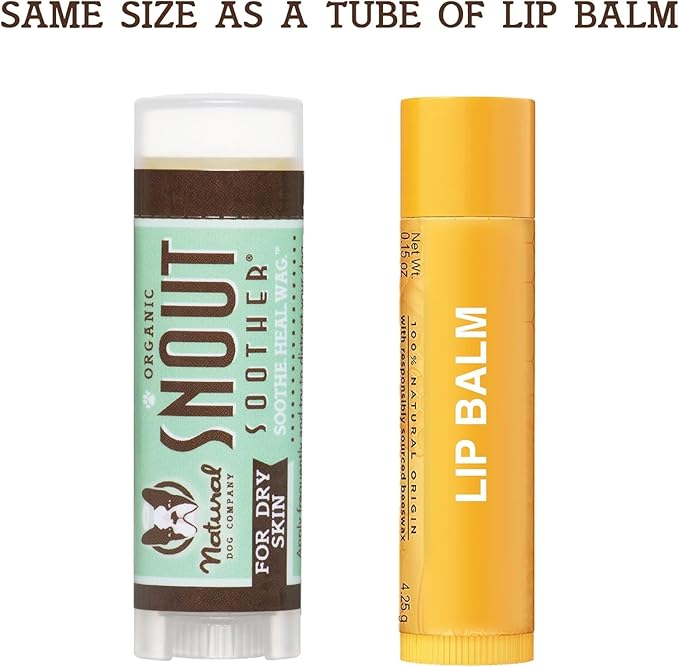Natural Dog Company Snout Soother Travel Stick 4-Pack – 0.15 oz Chapstick-Size Sticks – Organic, Plant-Based, Lick-Safe Balm for Dry, Cracked, Crusty Noses – Value Bundle, Made in USA